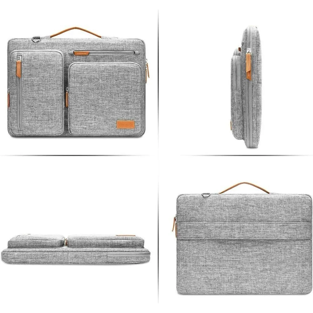 ✨Men Grey Shoulder Bag Computer Bag Compatible with MacBook Messenger Bag